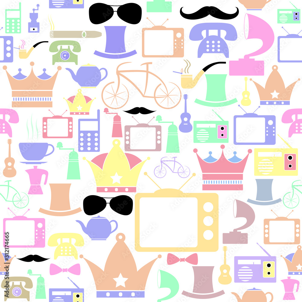 retro seamless pattern background icon. retro seamless pattern background icon.