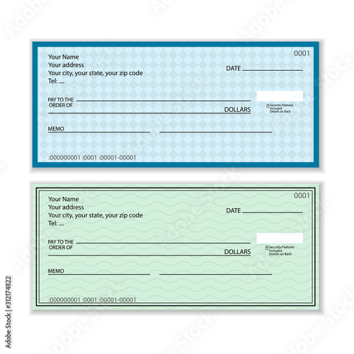Bank check set