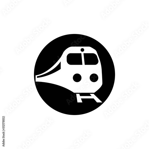 Train on rail logo design icon vector