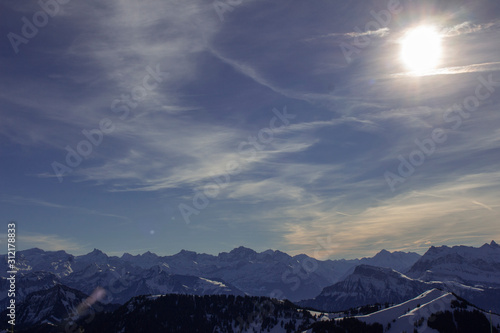 sunset in the mountains