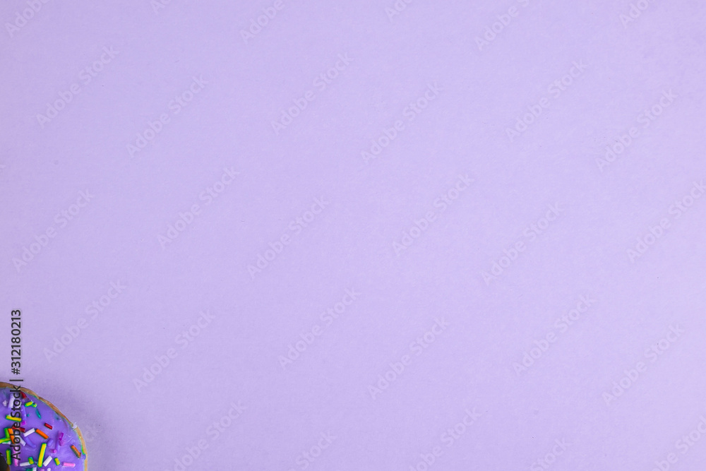 colorful doughnuts purple background studio colorful doughnuts purple background studio