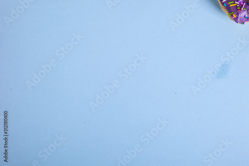 colorful doughnut blue background studio