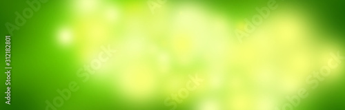 Bokeh Banner mit Grün, Gelb - Frühling Sommer Hintergrund