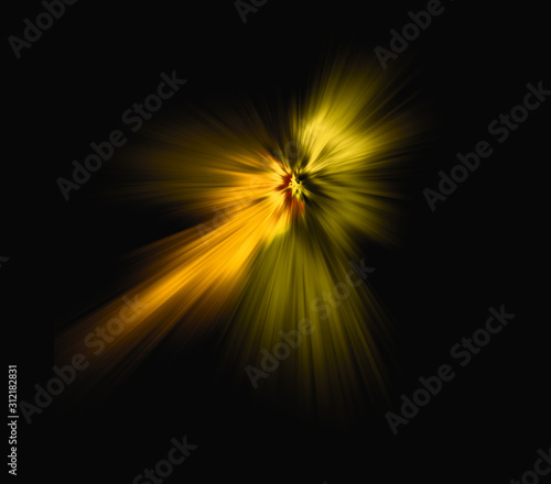 Kosmische Explosion in bunten Farben, isoliert auf schwarzem Hintergrund