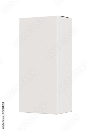 Tall White Packaging Box Isolated on White Background. 3D Render. © Виктор Рак