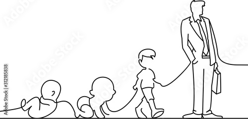 human changes from the stomach to adulthood vector illustration