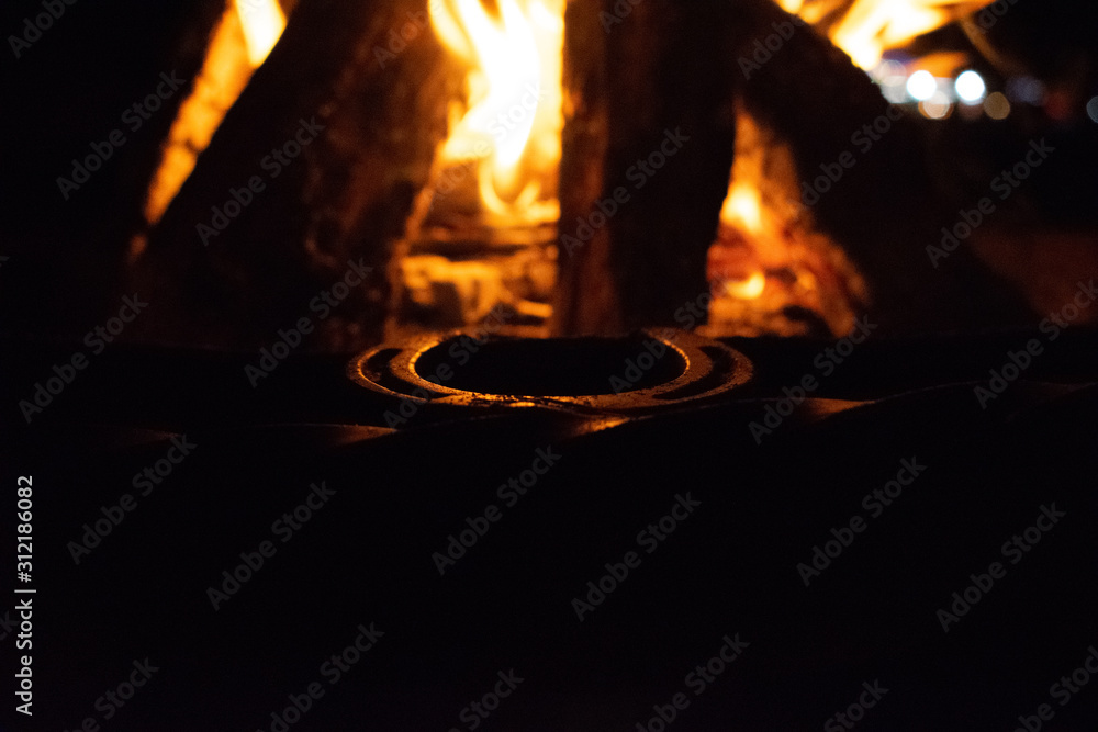 fire in fireplace fire in fireplace