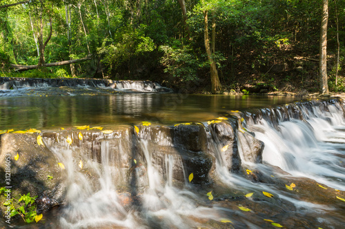 Waterfall in Namtok Samlan National Park. Beautiful nature at Saraburi province Thailand photo