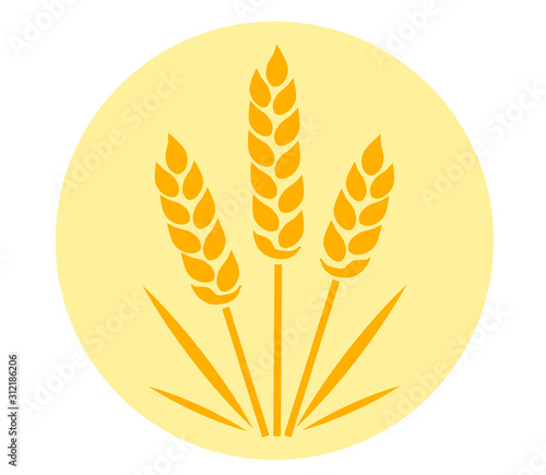 Wheat ears on the background. Vector illustration.