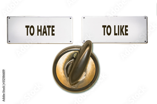 Street Sign TO LIKE versus TO HATE photo