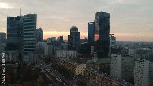 Wallpaper Mural Skyscrapers at sunset in the center of Warsaw Torontodigital.ca