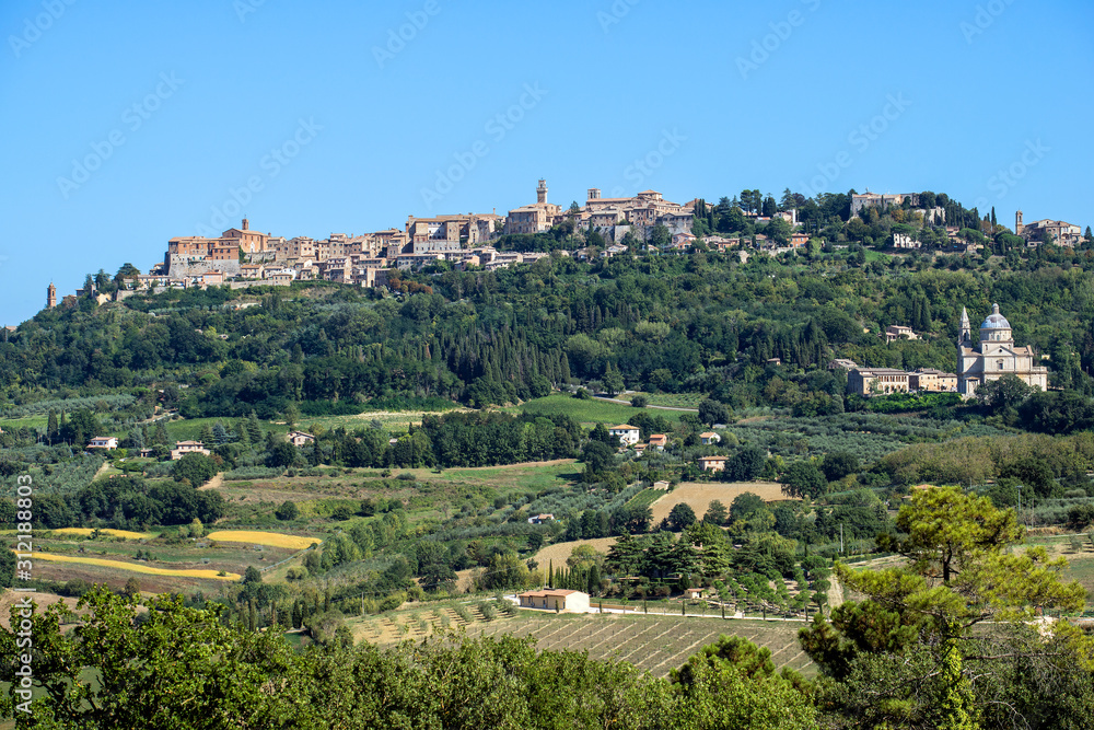 Panoramic view of Montepulciano in Tuscany