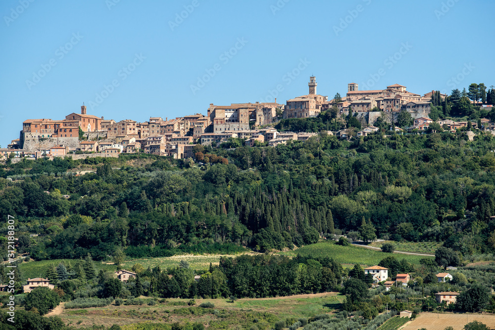 Panoramic view of Montepulciano in Tuscany
