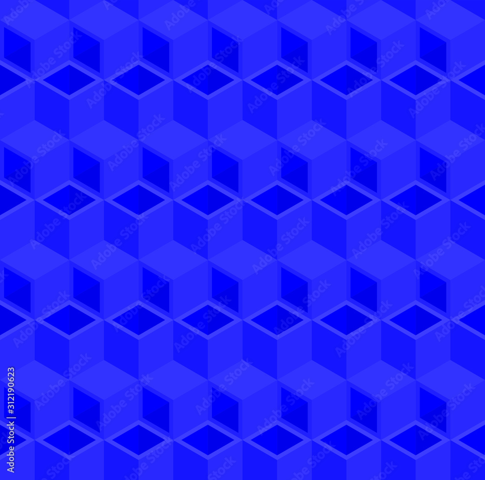 Blue 3d square pipes vector background. Rhombus and triangle repeat pattern background. Blue 3d square pipes vector background. Rhombus and triangle repeat pattern background.