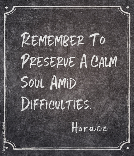 calm soul Horace quote