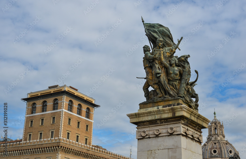 Ancient monument on Piazza Venezia