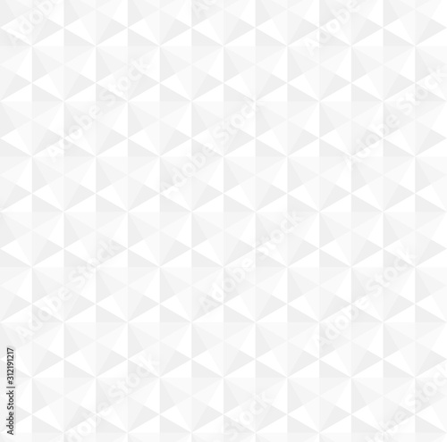 White 3d square cube vector background. Hexagon and triangle repeat pattern background.