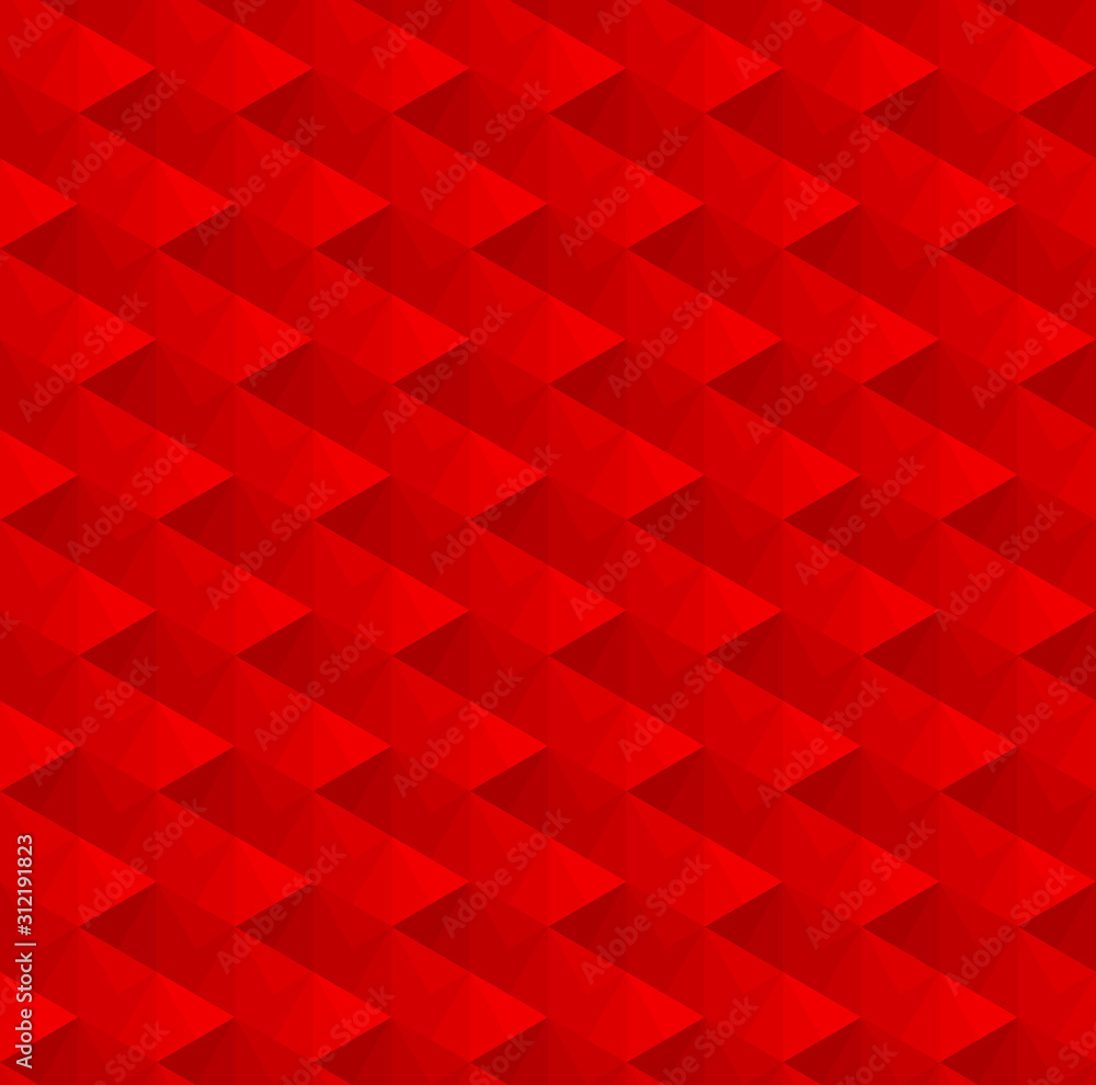 Red 3d saw tooth shape or zigzag vector background. Rhombus and triangle repeat pattern background. Red 3d saw tooth shape or zigzag vector background. Rhombus and triangle repeat pattern background.