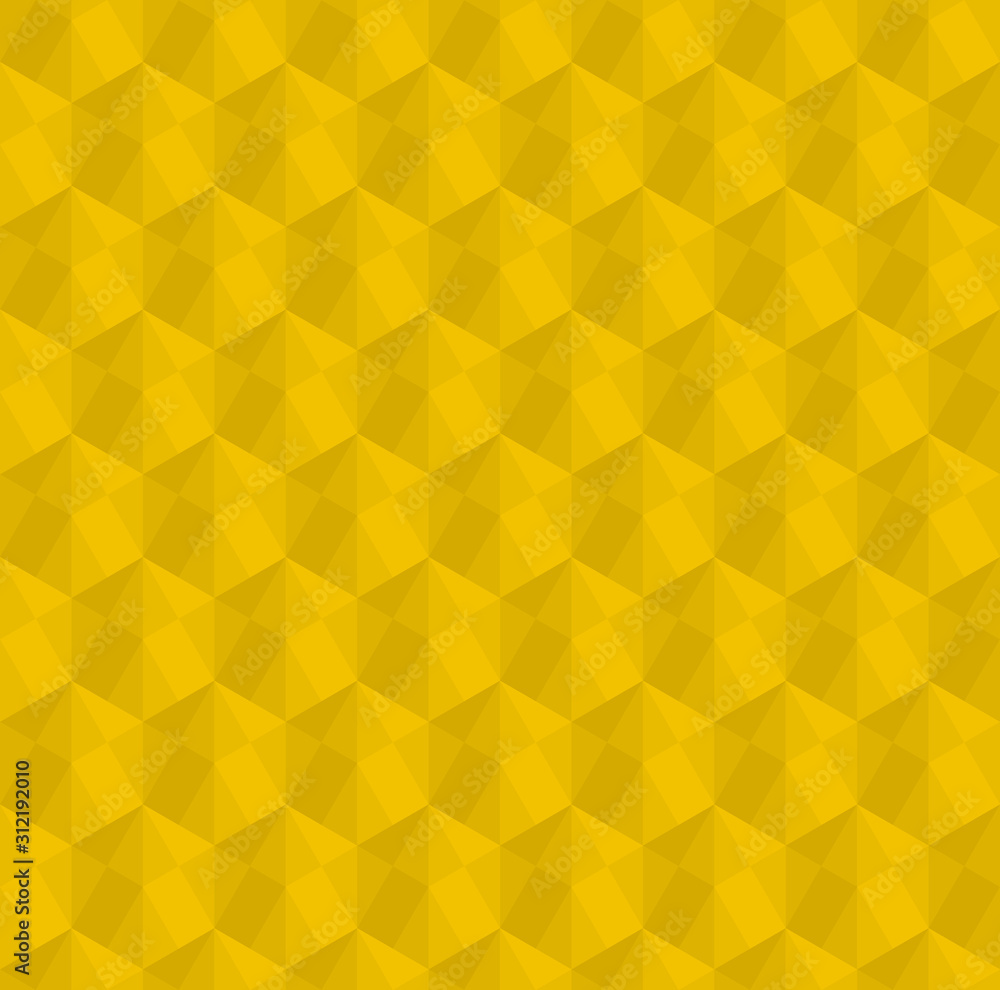 Yellow 3d hexagon or zigzag vector background. Rectangle and triangle repeat pattern background. Yellow 3d hexagon or zigzag vector background. Rectangle and triangle repeat pattern background.