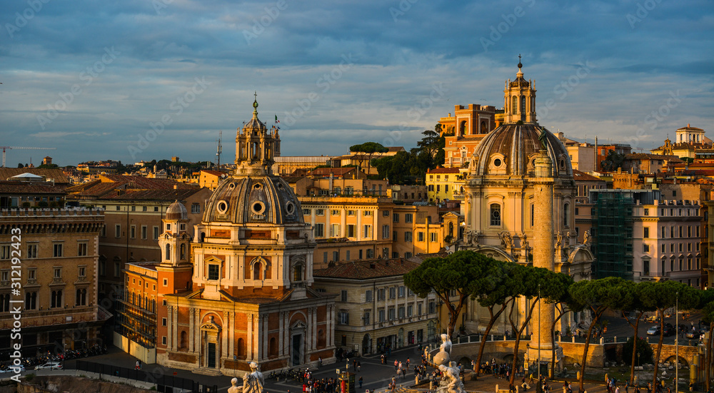Fototapeta premium Panoramic view of Ancient Rome ruins