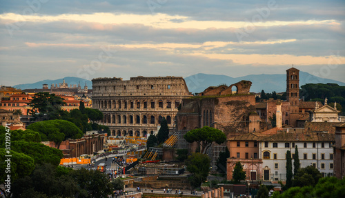 Panoramic view of Ancient Rome ruins