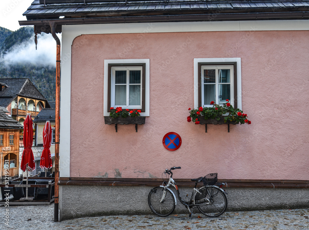 Old buildings in Hallstatt, Austria