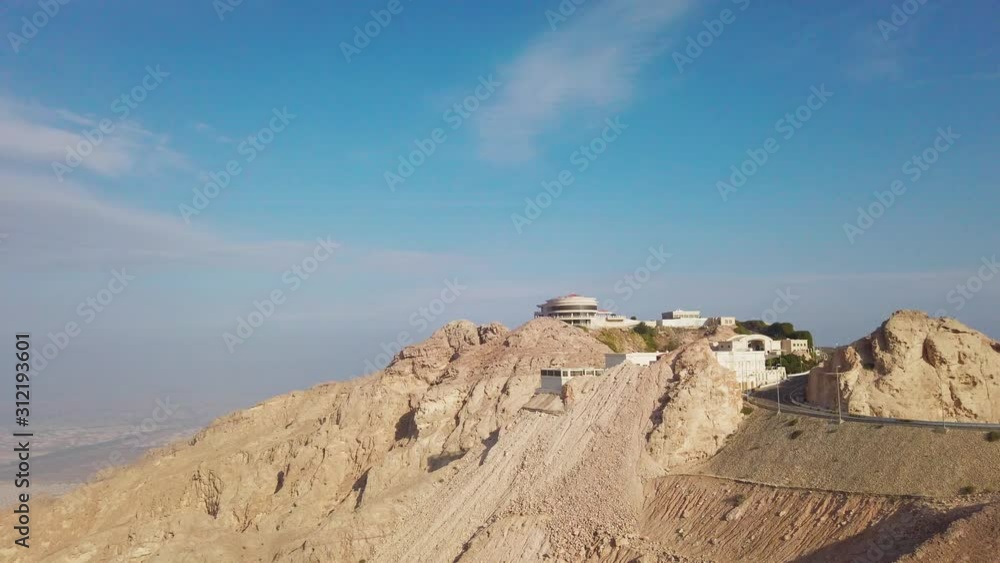 Panning of Jebel Hafeet mountain road, travel destination in desert, United Arab Emirates Panning of Jebel Hafeet mountain road, travel destination in desert, United Arab Emirates