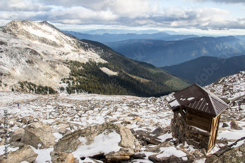 Toilet with a view at Gimli Ridge, Valhalla National Park, British Columbia photo