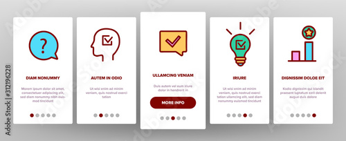 Quiz Game Onboarding Mobile App Page Screen Vector. Question And Answer, Questionnaire And Information, Quiz Test And Think Illustrations