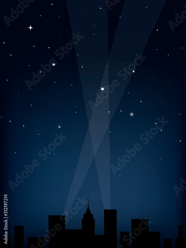 Night city on background of sky