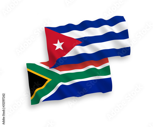 Free Download Flags of Cuba and Republic of South Africa on a white background - GFXLoad