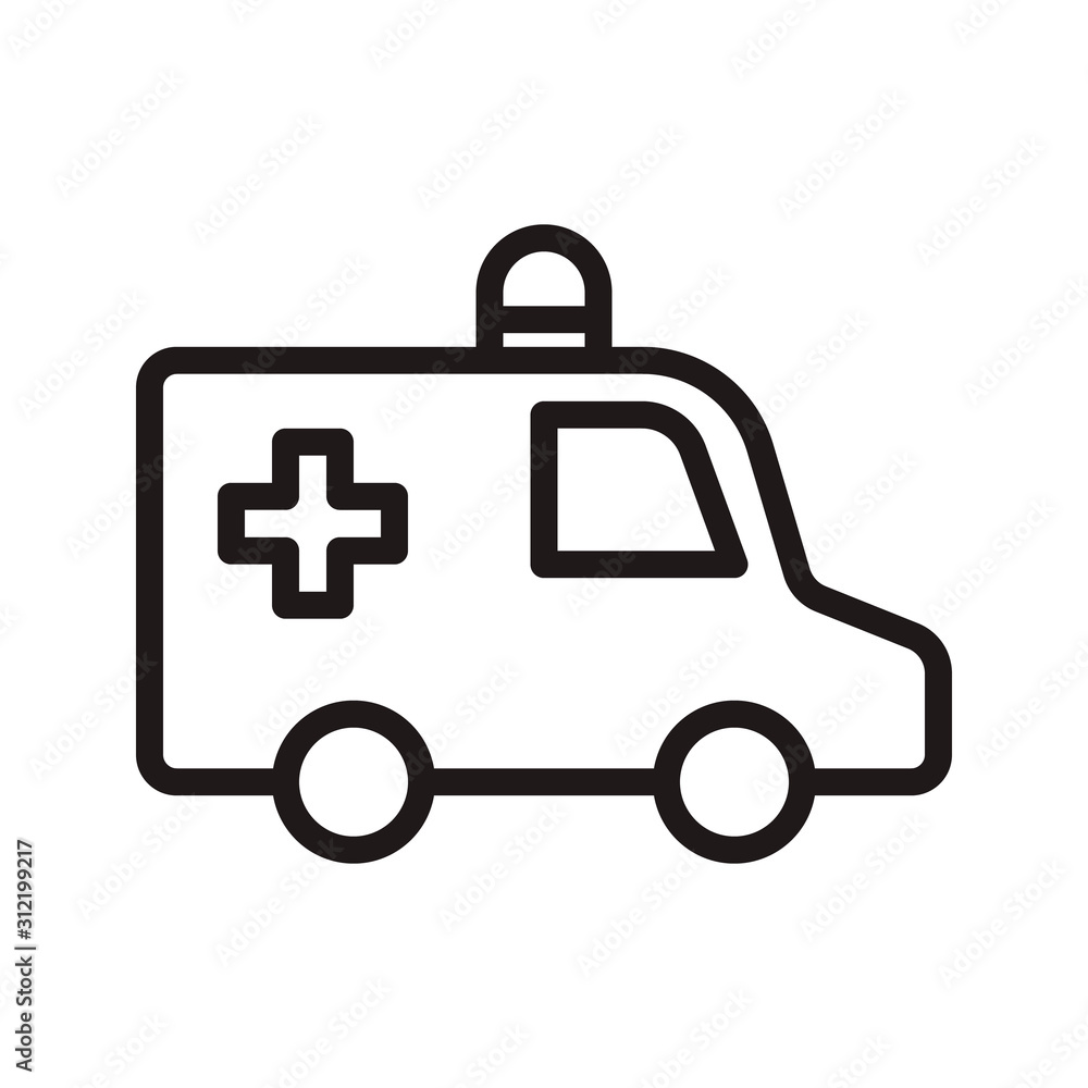 Ambulance icon in trendy outline style design. Vector graphic illustration. Ambulance icon for website design, logo, app, and ui. Editable vector stroke. EPS 10. Ambulance icon in trendy outline style design. Vector graphic illustration. Ambulance icon for website design, logo, app, and ui. Editable vector stroke. EPS 10.
