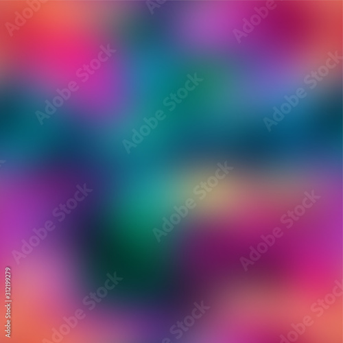 Ombre blurry saturated neon pop surreal seamless repeat vector pattern swatch. Hippie psychedelic fuzzy soft out of focus blobs. Seamless repeat vector pattern swatch.