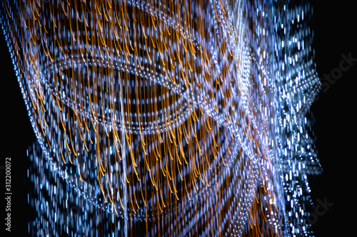 Wallpaper Mural Blurred and dragged yellow and white lights Torontodigital.ca
