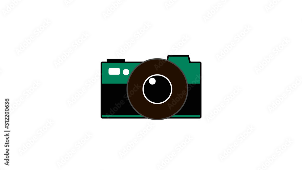 Digital camera simple icon on white background. Digital camera simple icon on white background.