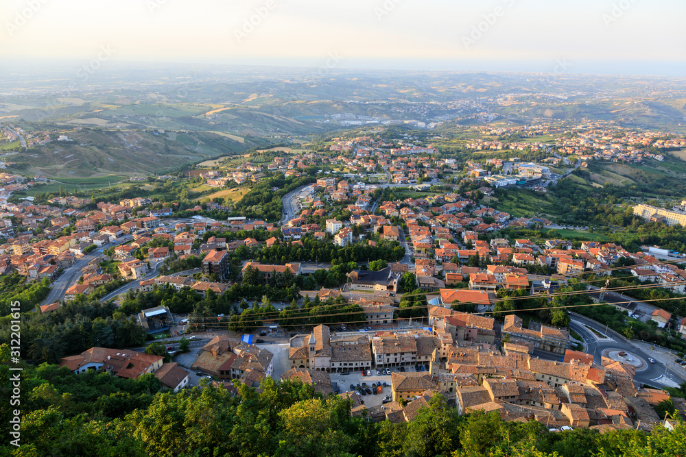 View of the lower district of San Marino