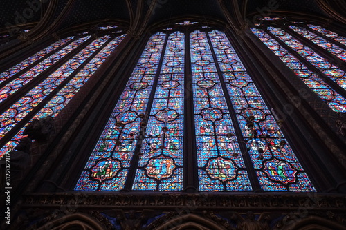 The most beautiful church in Paris. The Sainte Chapelle in the Cité island.