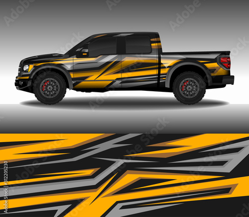 Car wrap decal livery design vector  rally race car vehicle sticker and tinting.
