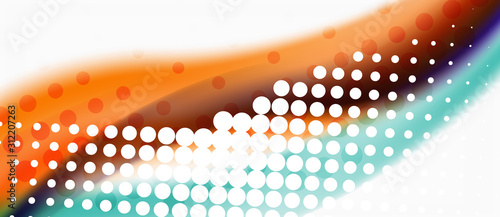 Line wave art illustration on light backdrop. Vector abstract design banner template. Business template