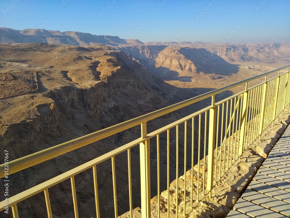 Fototapeta premium Masada National Park, Israel December 23th 2019 - Desert views from Masada in Israel