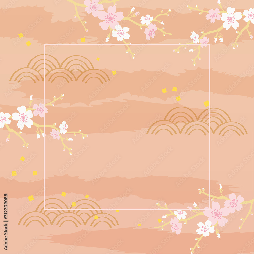 Vector illustration of cherry blossom on pink background Vector illustration of cherry blossom on pink background