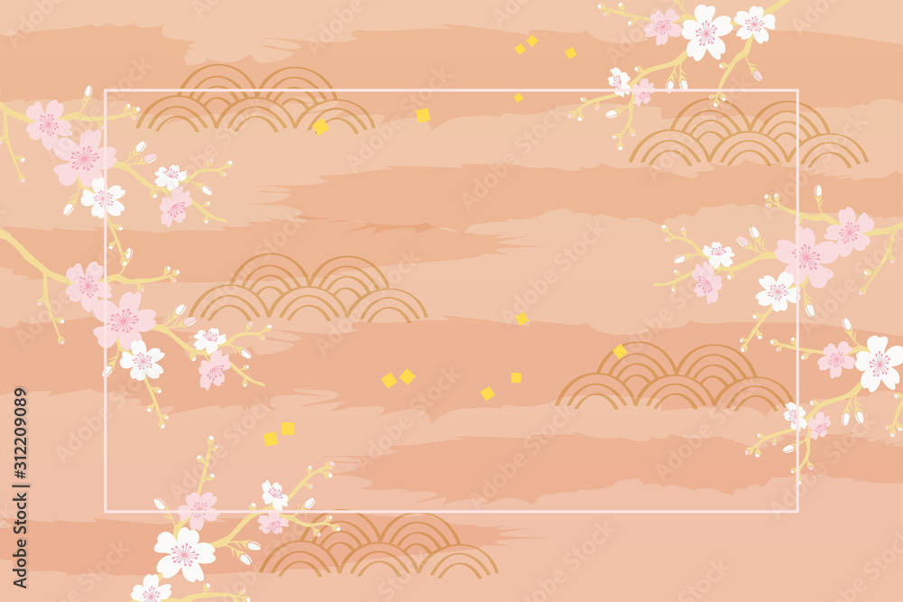 Vector illustration of cherry blossom on pink background Vector illustration of cherry blossom on pink background