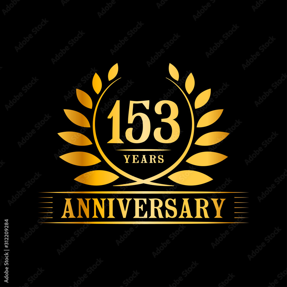 153 years logo design template. Anniversary vector and illustration template. 153 years logo design template. Anniversary vector and illustration template.