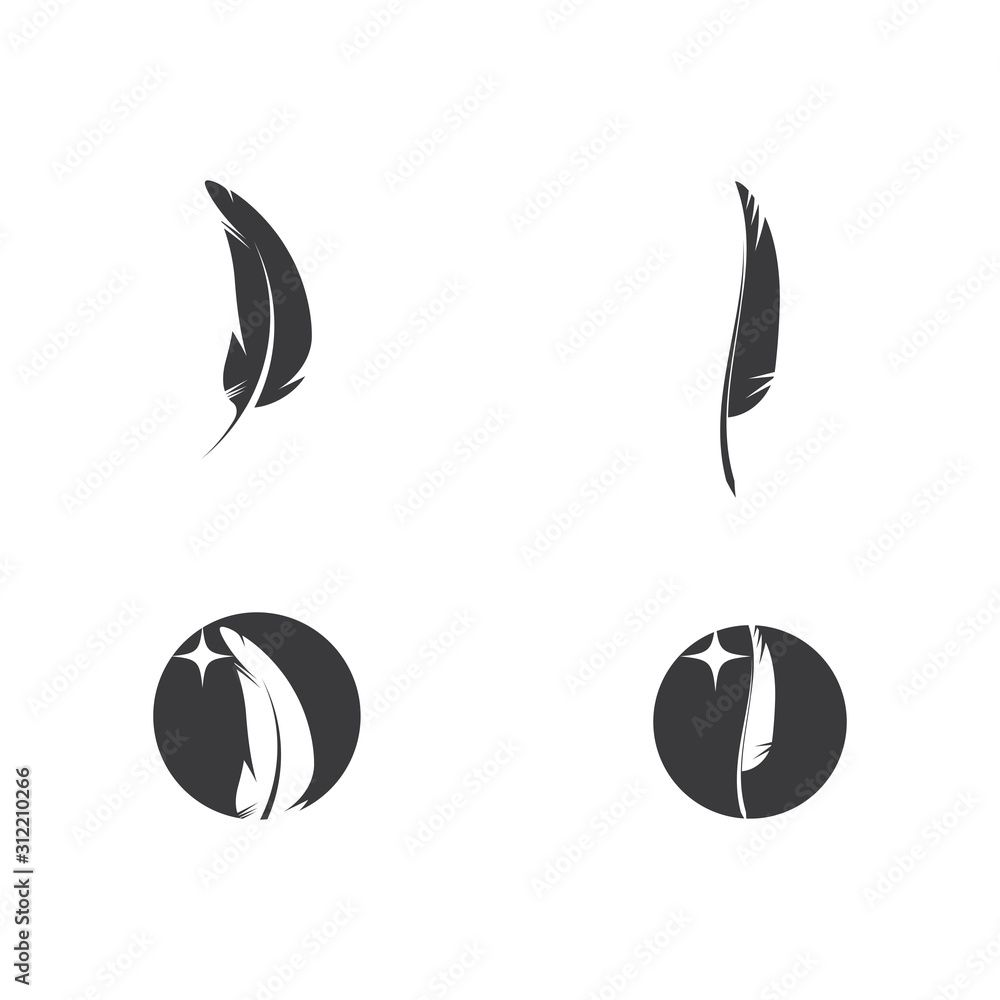 Set Feathers Logo Template vector symbol Set Feathers Logo Template vector symbol