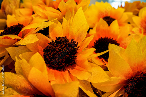 Paper flowers for the Festa de Santa Croce in Carziano, Brescia (Italy) photo