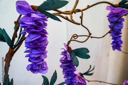 Paper flowers for the Festa de Santa Croce in Carziano, Brescia (Italy) photo