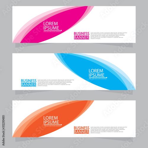 Vector abstract design web banner template. Web Design Elements - Header Design. Abstract geometric web banner template on grey background.Modern banner.