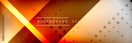 Abstract background - squares and lines composition created with lights and shadows. Technology or business digital template