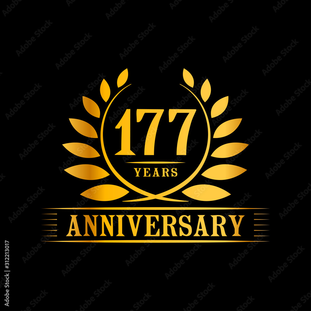 177 years logo design template. Anniversary vector and illustration template. 177 years logo design template. Anniversary vector and illustration template.