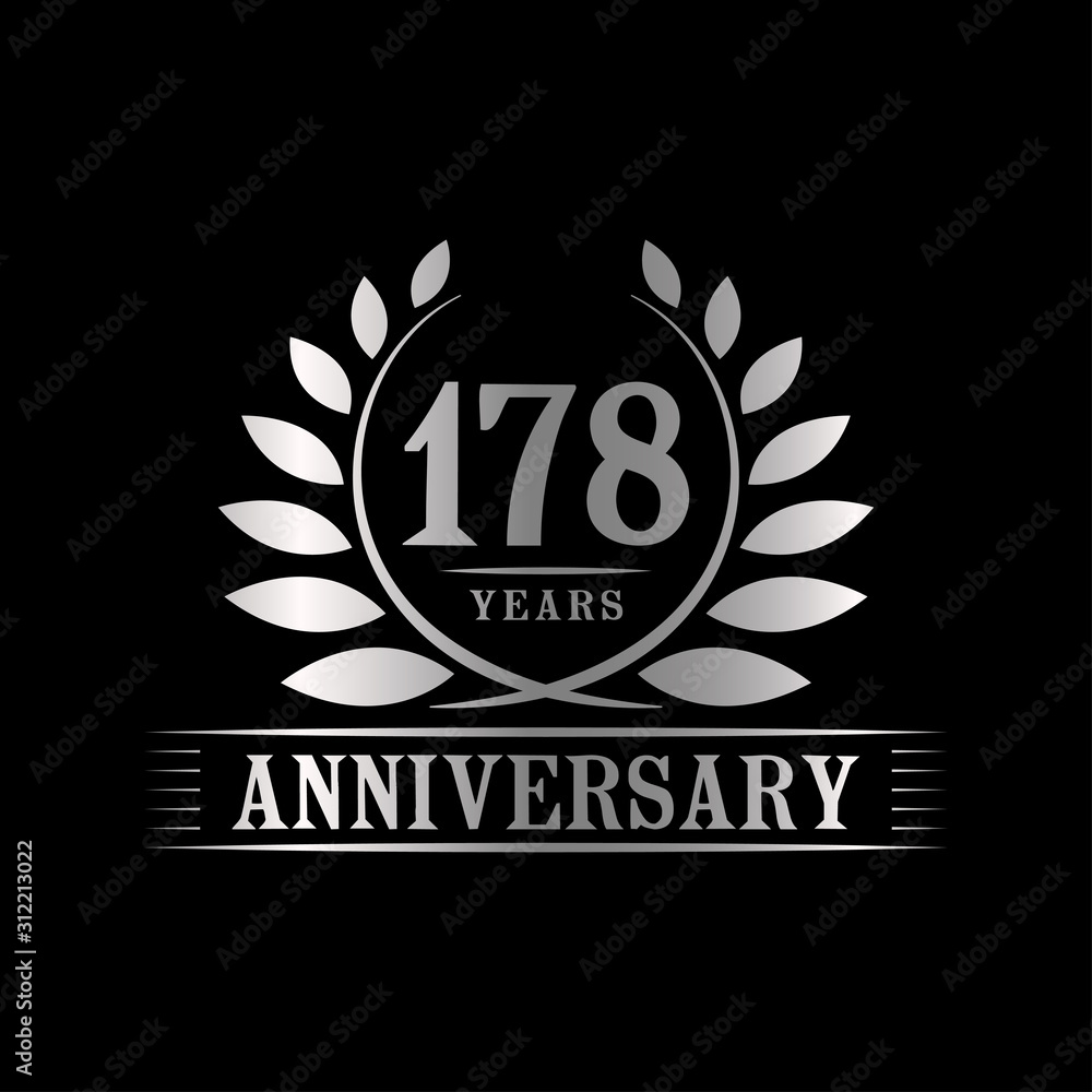 178 years logo design template. Anniversary vector and illustration template. 178 years logo design template. Anniversary vector and illustration template.
